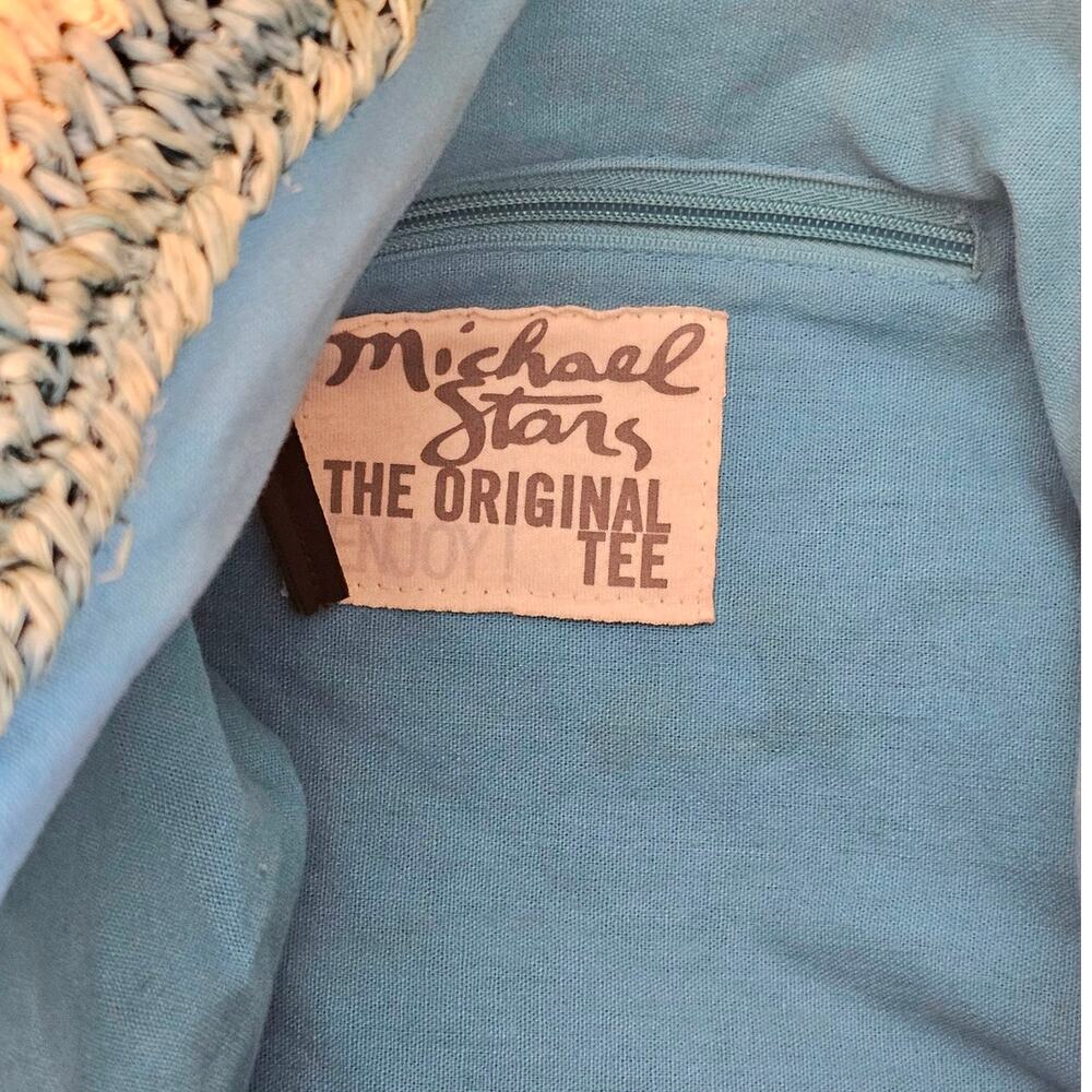 Michael Stars Multicolor Striped Raffia Straw Summer Beach Cottagecore Tote Bag - Picture 7 of 7